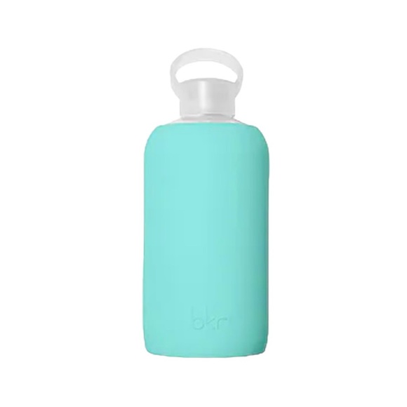 NEW BKR 16 oz. Glass & Silicone Water Bottle in Robin Blue - Picture 1 of 6